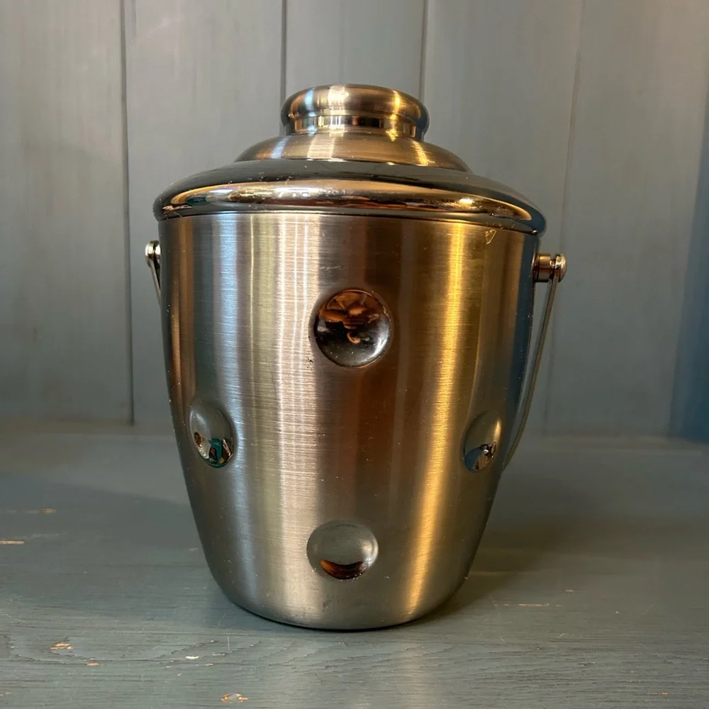 Vintage Marquis by Waterford Dimpled Stainless Steel Ice Bucket w/Lid